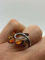 Z532 Prachtige zilveren barnsteen ring maat 16,5, Sieraden, Tassen en Uiterlijk, Ringen, Ophalen of Verzenden, Kleiner dan 17