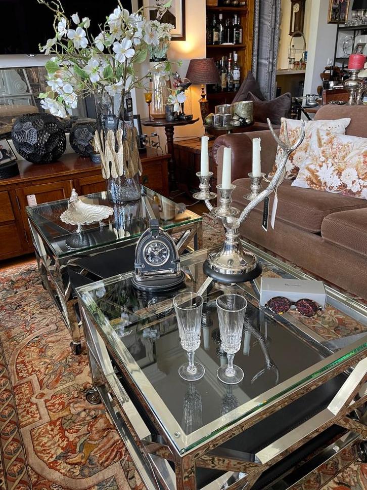 2x Eichholtz sidetable Prado / salontafel / luxe bijzettafel, Huis en Inrichting, Woonaccessoires | Overige, Zo goed als nieuw