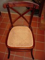 4 nieuwe stoelen flamant Crossed mahonie met rieten zitting, Huis en Inrichting, Stoelen, Ophalen, Riet of Rotan, Gielen, Bruin