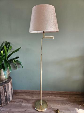 Vintage messing (gouden) vloerlamp Heca Amsterdam beschikbaar voor biedingen