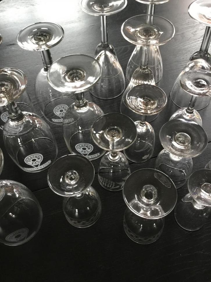 Diverse Glazen - Borrel, Spa Monopolies, Gegraveerd, Antiek en Kunst, Antiek | Glas en Kristal, Ophalen of Verzenden