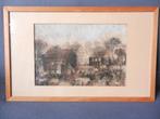 Aquarel Wim Hendriks Landschap m huizen Wieringen 1967 25x38, Ophalen of Verzenden