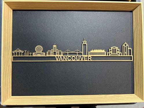 Skyline Vancouver in frame, Antiek en Kunst, Kunst | Beelden en Houtsnijwerken, Verzenden