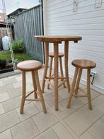 Barset / bartafel met barkrukken teakhout, Ophalen, Zo goed als nieuw