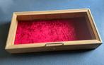 Houten vitrinekast te koop ( leg-of wandkast), Huis en Inrichting, Kasten | Vitrinekasten, Ophalen, Minder dan 50 cm, Gebruikt
