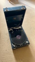 Vintage grammofoon platenspeler met slinger, Antiek en Kunst, Antiek | Tv's en Audio, Ophalen