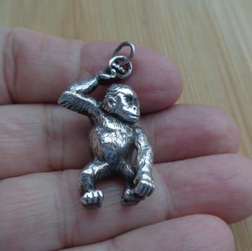 zilveren massief hanger gorilla [982] beschikbaar voor biedingen