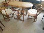 Tafel met stoelen, bamboe, Bali-stijl, retro, Huis en Inrichting, Ophalen, 50 tot 100 cm, Bamboe, Bali, rustiek, retro., Zo goed als nieuw