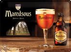 Maredsous bier relief reclamebord van metaal wandbord, Verzamelen, Biermerken, Nieuw, Ophalen of Verzenden