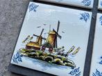 Delfs blauwe tegeltjes molens 4 stuks, Ophalen of Verzenden