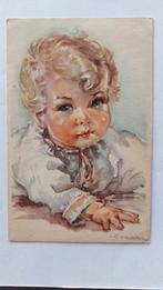 Corina, kindergezichtje met blonde krullen, Verzamelen, 1940 tot 1960, Ongelopen, Kinderen, Verzenden