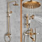 Retro Doucheset met Gouden Regendouche en Kraan:, Ophalen of Verzenden, Nieuw, Met bad