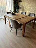 Twee stevige houten (eet)tafels, Huis en Inrichting, Tafels | Eettafels, Ophalen, Gebruikt, Vier personen, Rechthoekig