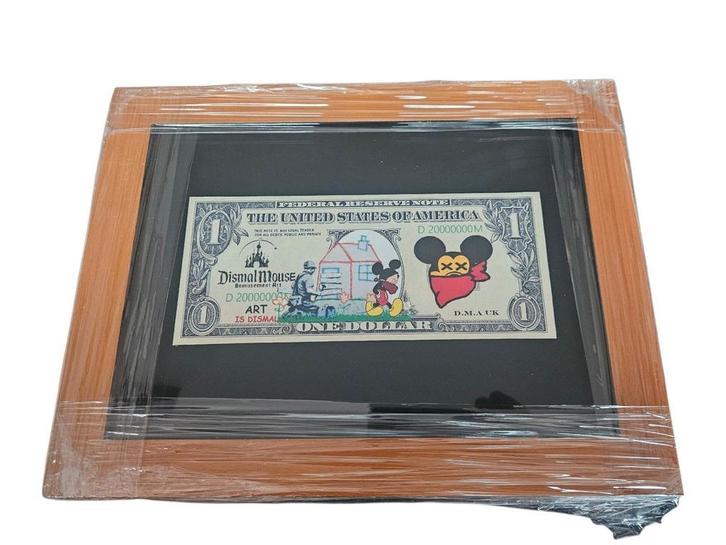 Banksy - 1 Dollar biljet Mickey Mouse, Antiek en Kunst, Kunst | Overige Kunst, Ophalen of Verzenden