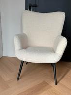 Jysk fauteuil HUNDESTED off-white teddy stof/zwarte poten, Huis en Inrichting, Fauteuils, Ophalen, Zo goed als nieuw, 75 tot 100 cm