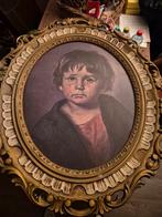Oude Schilderij Lijst - Huilend Jongetje, Ophalen