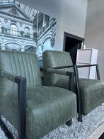 Set van 2 Nieuwe Olijfgroene Fauteuils, Ophalen of Verzenden, Nieuw, Metaal, 75 tot 100 cm