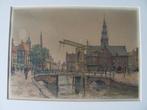 Alkmaar - prent van J.G. den Hengst, Gebruikt, Ophalen of Verzenden, 1940 tot 1960, Prent