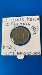 Deutsches Reich 20 pfennig 1888A, Duitsland, Ophalen of Verzenden