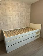 Ikea Släkt bed met lattenbodem en opberglades., Huis en Inrichting, Slaapkamer | Bedden, Ophalen, 90 cm, Eenpersoons, Wit