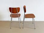 2x Vintage design stoelen teak plywood sixties mid-century, Ophalen, Gebruikt, Twee, Bruin