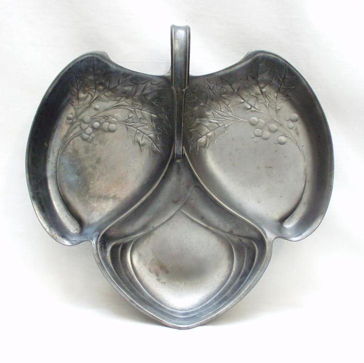 Art Nouveau fruitschaal - Orivit., Antiek en Kunst, Antiek | Tin, Ophalen of Verzenden