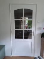 Stompe deur met glas, Doe-het-zelf en Verbouw, Deuren en Horren, Ophalen, Gebruikt, 80 tot 100 cm, Binnendeur