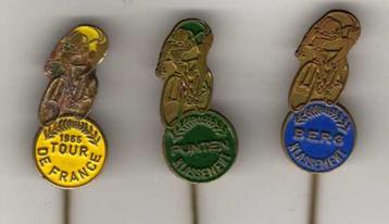 3 speldjes TOUR DE FRANCE GEEL PUNTEN BERG TRUI 1968 (A1 beschikbaar voor biedingen