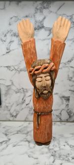 Houten Jesus, houtsnijwerk, houten beeld, Ophalen of Verzenden