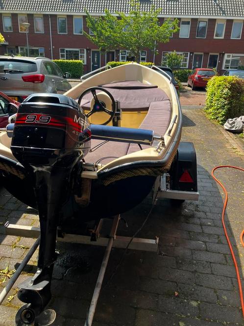 Wiedesloep 430 S, Watersport en Boten, Sloepen, Gebruikt, Tot 10 pk, 3 tot 6 meter, Buitenboordmotor, Benzine, Polyester, Ophalen