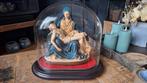 Leuk Pieta beeld onder glazen stolp, zie foto's, Verzamelen, Ophalen of Verzenden, Zo goed als nieuw, Beeld(je)