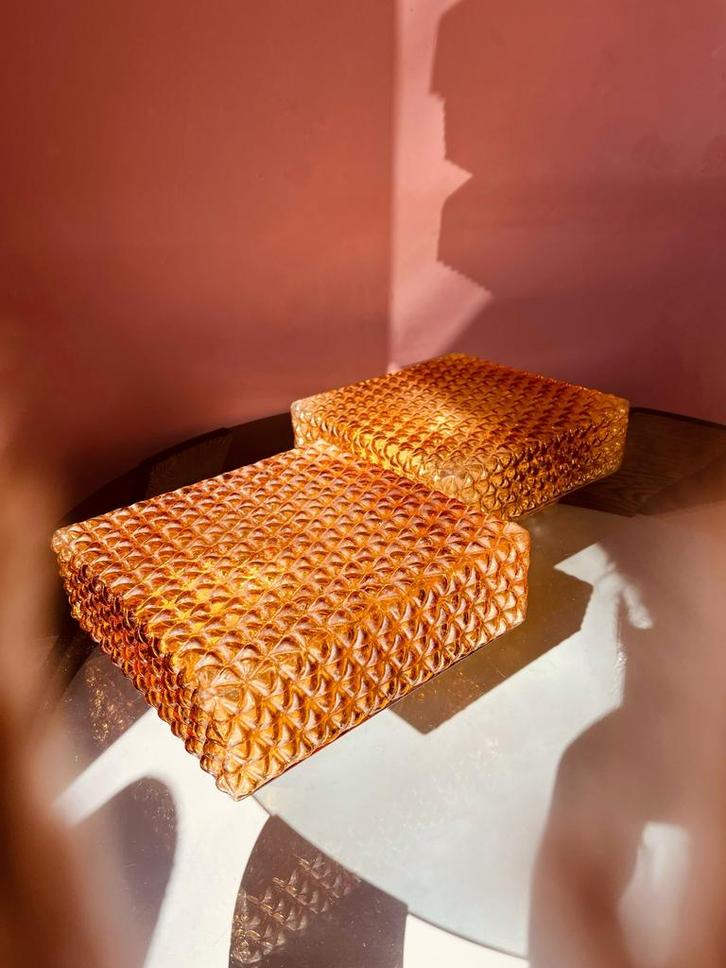 Set, 2 Amber Zimmerman plafonierres, Huis en Inrichting, Lampen | Plafondlampen, Ophalen of Verzenden