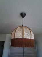 Vintage retro kanten lace hanglamp met franjes bruin creme, Huis en Inrichting, Lampen | Hanglampen, Gebruikt, Vintage, Ophalen of Verzenden