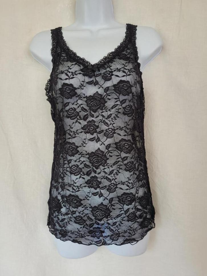 Sexy zwart-kanten dameshemd mt S/M, Kleding | Dames, Ondergoed en Lingerie, Hemd, Zwart, Ophalen of Verzenden