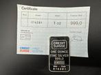 Troy ounce zilverbaar Credit Suisse., Ophalen of Verzenden, Zilver