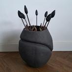 Grote Vaas met Kunst Tulpen van Countryfield nieuw, Steen, Zwart, Nieuw, Ophalen of Verzenden
