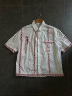 Zara overhemd korte mouw wit rood XL, Ophalen of Verzenden, Zo goed als nieuw, Wit, Halswijdte 43/44 (XL)