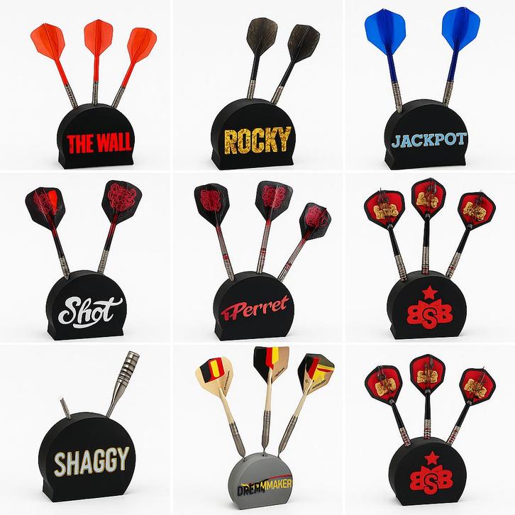 3D Geprinte Dartshouders met Spelerslogo’s – Uniek & Stevig, Sport en Fitness, Darts, Zo goed als nieuw, Ophalen of Verzenden