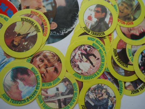 sticker 1978 GREASE verzameling stickers partij travolta, Verzamelen, Stickers, Zo goed als nieuw, Bedrijf of Vereniging, Ophalen of Verzenden