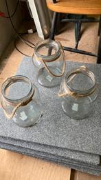3 glazen potten, Huis en Inrichting, Woonaccessoires | Vazen, Ophalen, Gebruikt, Overige kleuren, Aardewerk of Porselein
