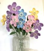 * Gehaakte Clematis bloemen tak 1 / 2 bloem div kleur pastel, Verzenden, Nieuw, Haken, Overige typen