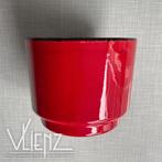 Vintage, midcentury, retro bloempot, rode plantenpot, Tuin en Terras, Bloempotten, Gebruikt, -, -, Rond