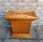 Plantentafel piëdestal zuil vintage van bamboe uit Indonesië, Ophalen, Gebruikt
