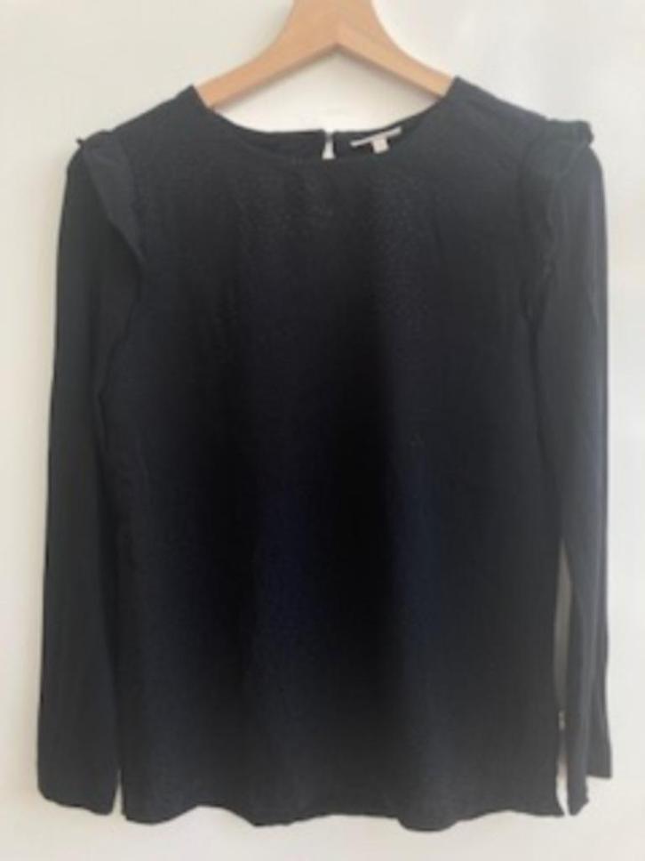 Zwarte feestelijke longsleeve, shirt van Pomp de lux mt. 152, Kinderen en Baby's, Kinderkleding | Maat 152, Zo goed als nieuw