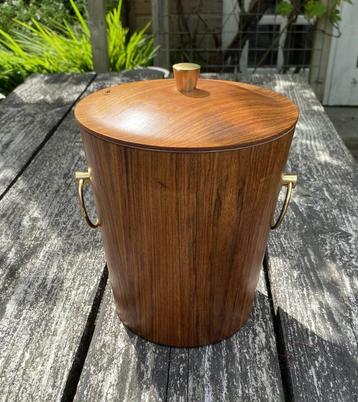 Leuke Teak Houten IJsemmer ( vintage retro mid century ) beschikbaar voor biedingen