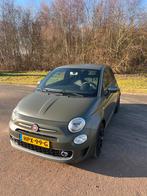 Fiat 500 Twinair Turbo 105pk 2018 mat groen, Auto's, Fiat, Voorwielaandrijving, Zwart, Lederen bekleding, Leder