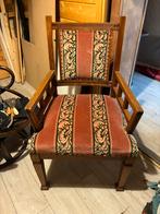 Vintage Koning Stoel met Armleuningen, Huis en Inrichting, Stoelen, Ophalen, Gebruikt, Bruin, Eén