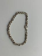 V817 Prachtige zilveren armband koningschakel, Ophalen of Verzenden, X, Zilver, Zilver