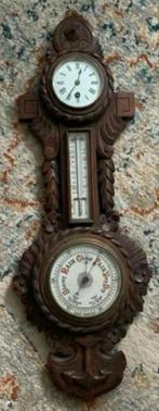 Antieke Wandklok met Barometer & Thermometer, Antiek en Kunst, Ophalen