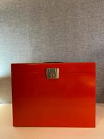 Vintage Archiefkist - Rode Metalen Opbergkist, Huis en Inrichting, Ophalen of Verzenden, Gebruikt